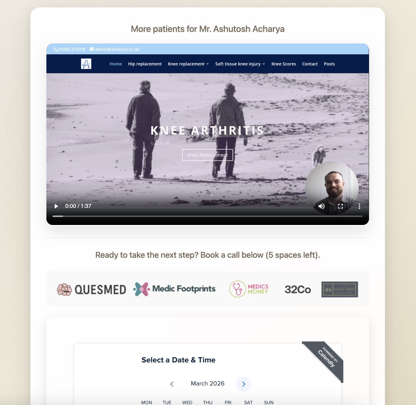 Example landing page